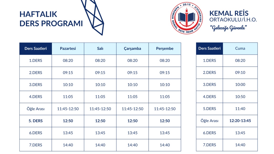 DERS GİRİŞ ÇIKIŞ SAATLERİ